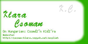 klara csoman business card